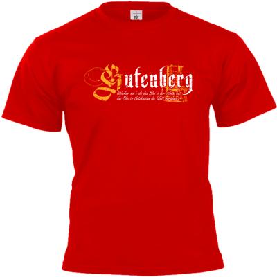 Gutenberg Buchdruck T-shirt rot