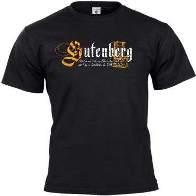 Gutenberg Buchdruck T-shirt schwarz