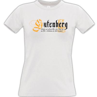 Gutenberg Buchdruck T-shirt weiss Frauen